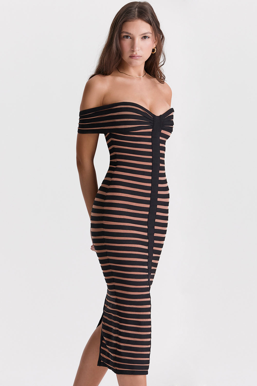 ICON | Off-Shoulder Bodycon Maxi Jurk voor Dames