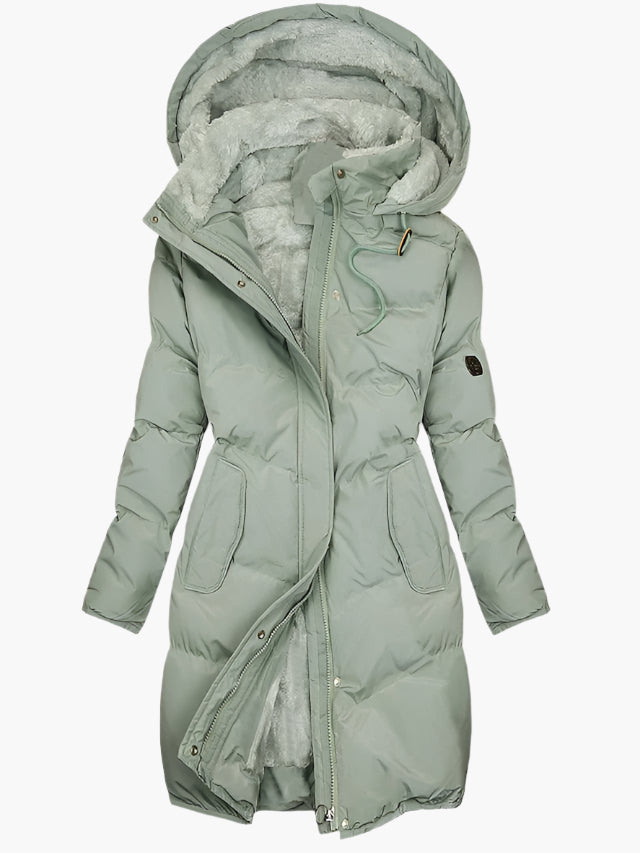 Dames Winterjas Gewatteerd met Capuchon - Lange Fit