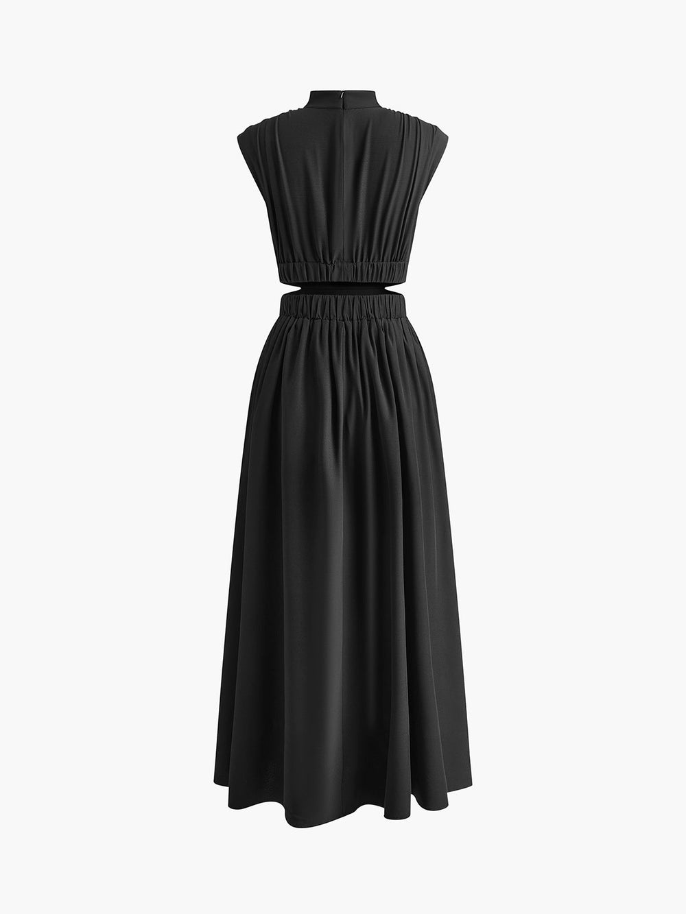 Polina - Lange Mock Neck Cut Out Jurk