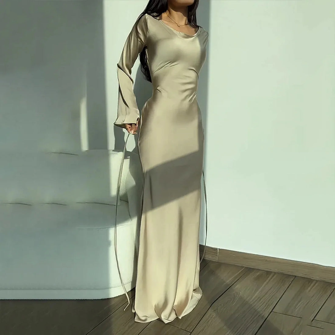 Portia - Elegante Jurk met Lange Mouwen voor Vrouwen