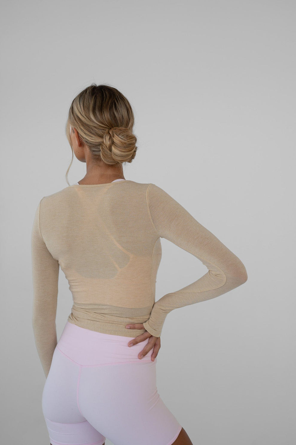 Wikkelblouse - Beige