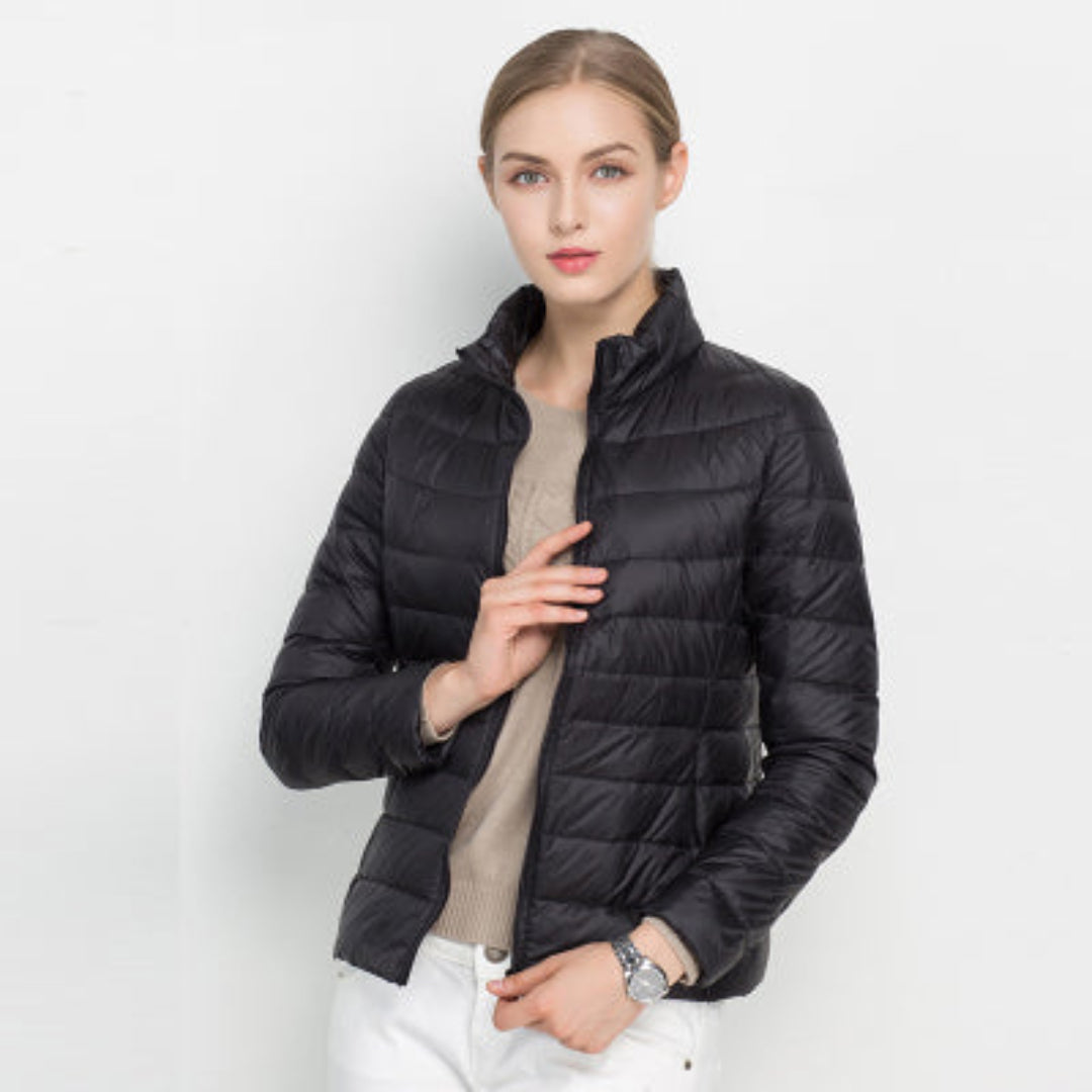 Dames Gewatteerde Pufferjas – Lange Mouwen, Warme Winterjas