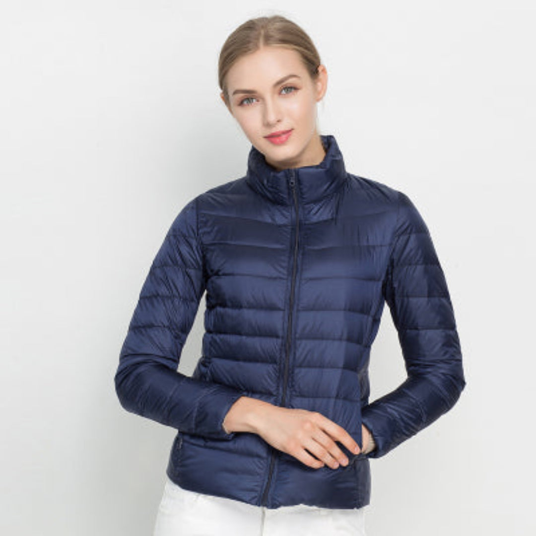 Dames Gewatteerde Pufferjas – Lange Mouwen, Warme Winterjas
