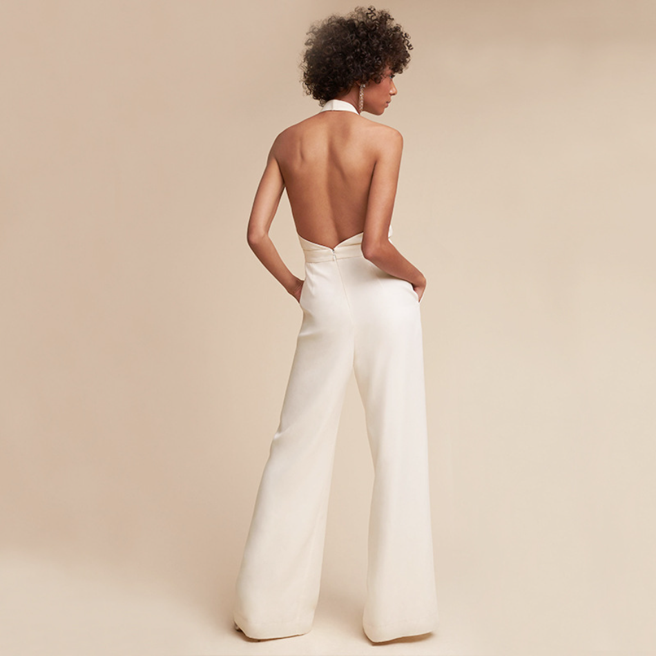 Rachel - Wijde Broeken Effen Casual Lange Jumpsuits