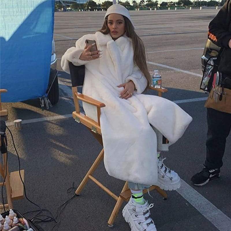 Raiza teddyjas dames | Lange pluche jas van imitatiebont met elegante stijl