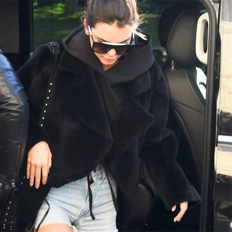 Raiza teddyjas dames | Lange pluche jas van imitatiebont met elegante stijl