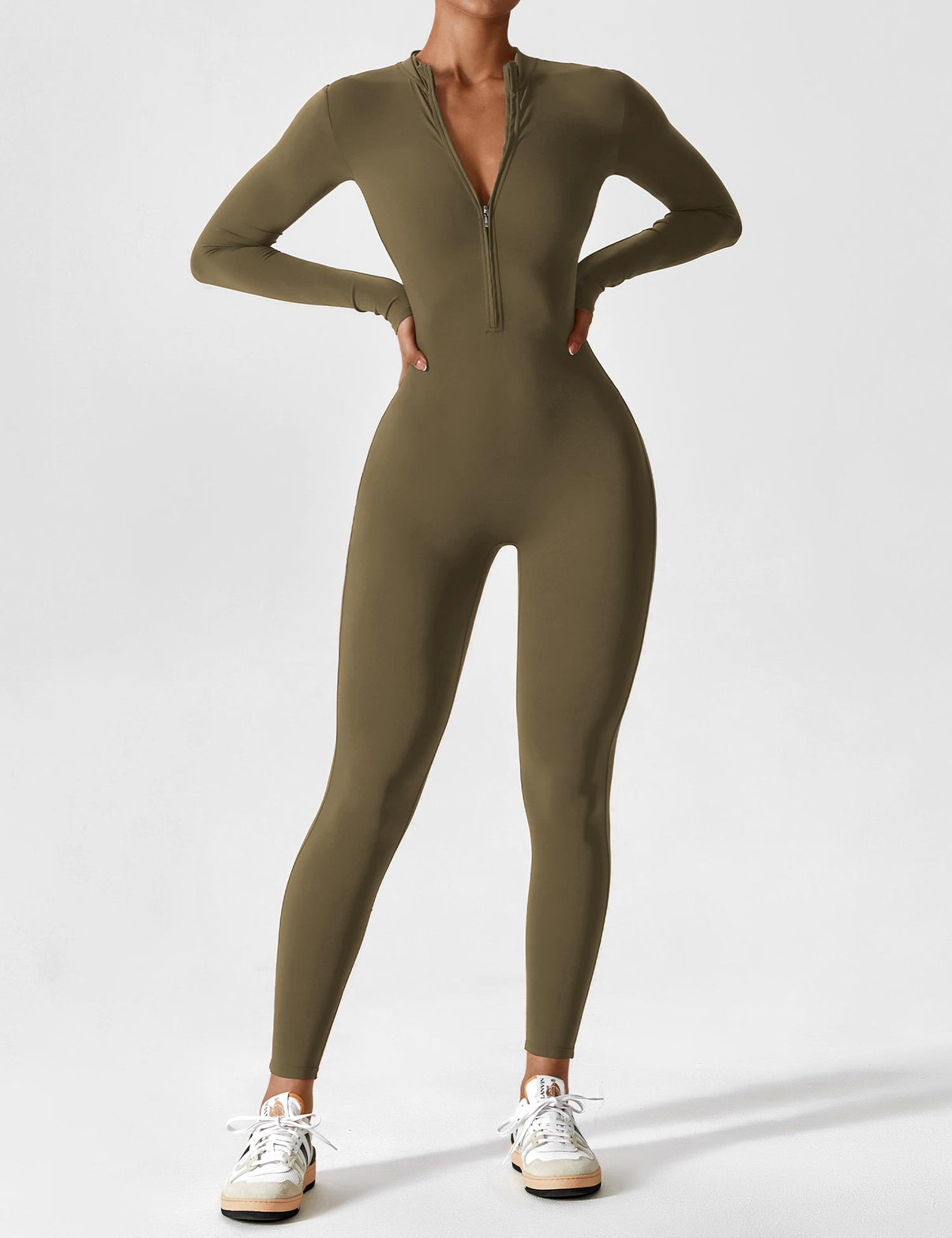 Rica - Chique Jumpsuit met Opstaande Kraag en Rits voor Vrouwen