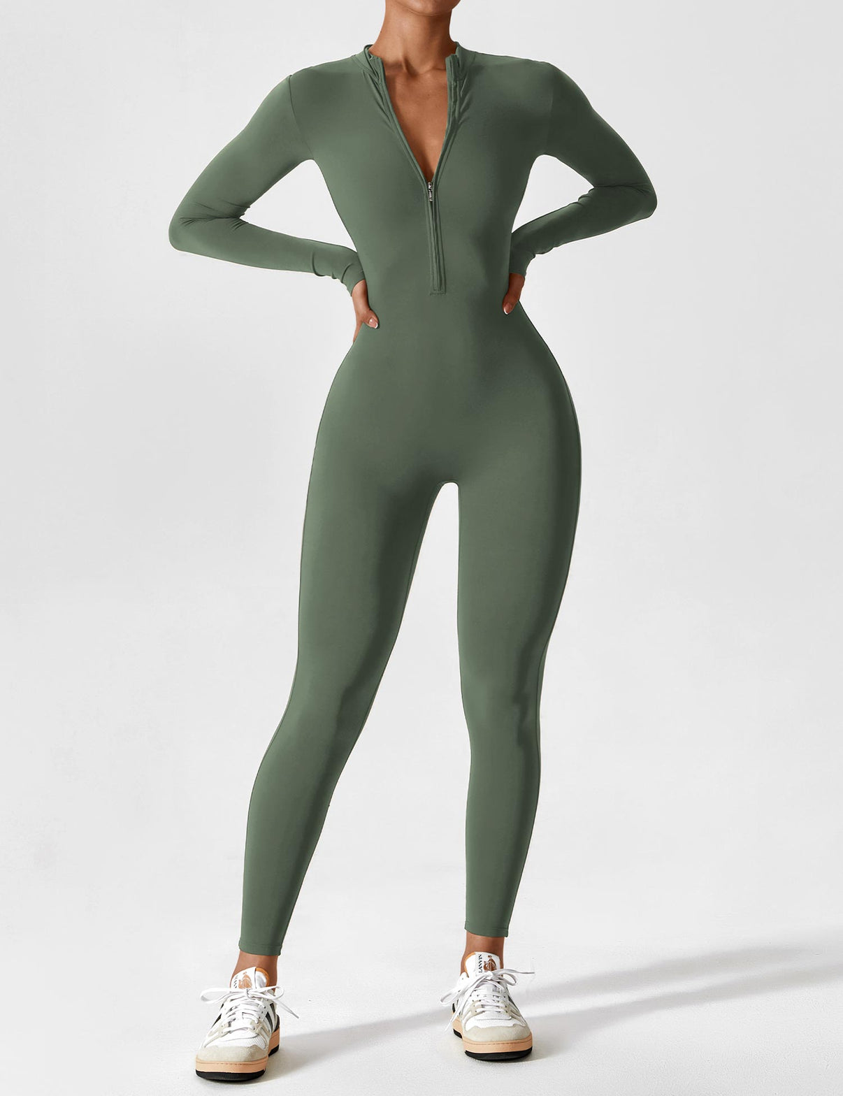 Rica - Chique Jumpsuit met Opstaande Kraag en Rits voor Vrouwen