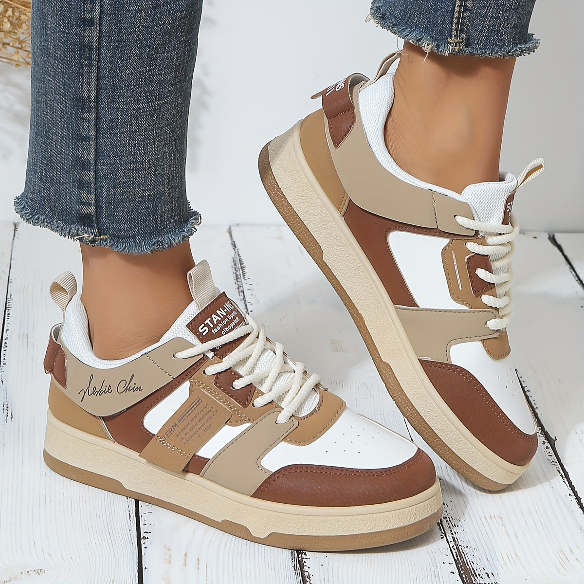 Sasha sneakers dames | Colorblock casual sneakers met trendy design en comfort
