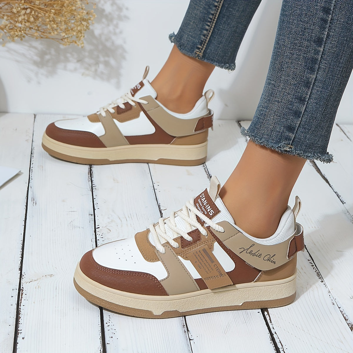 Sasha sneakers dames | Colorblock casual sneakers met trendy design en comfort