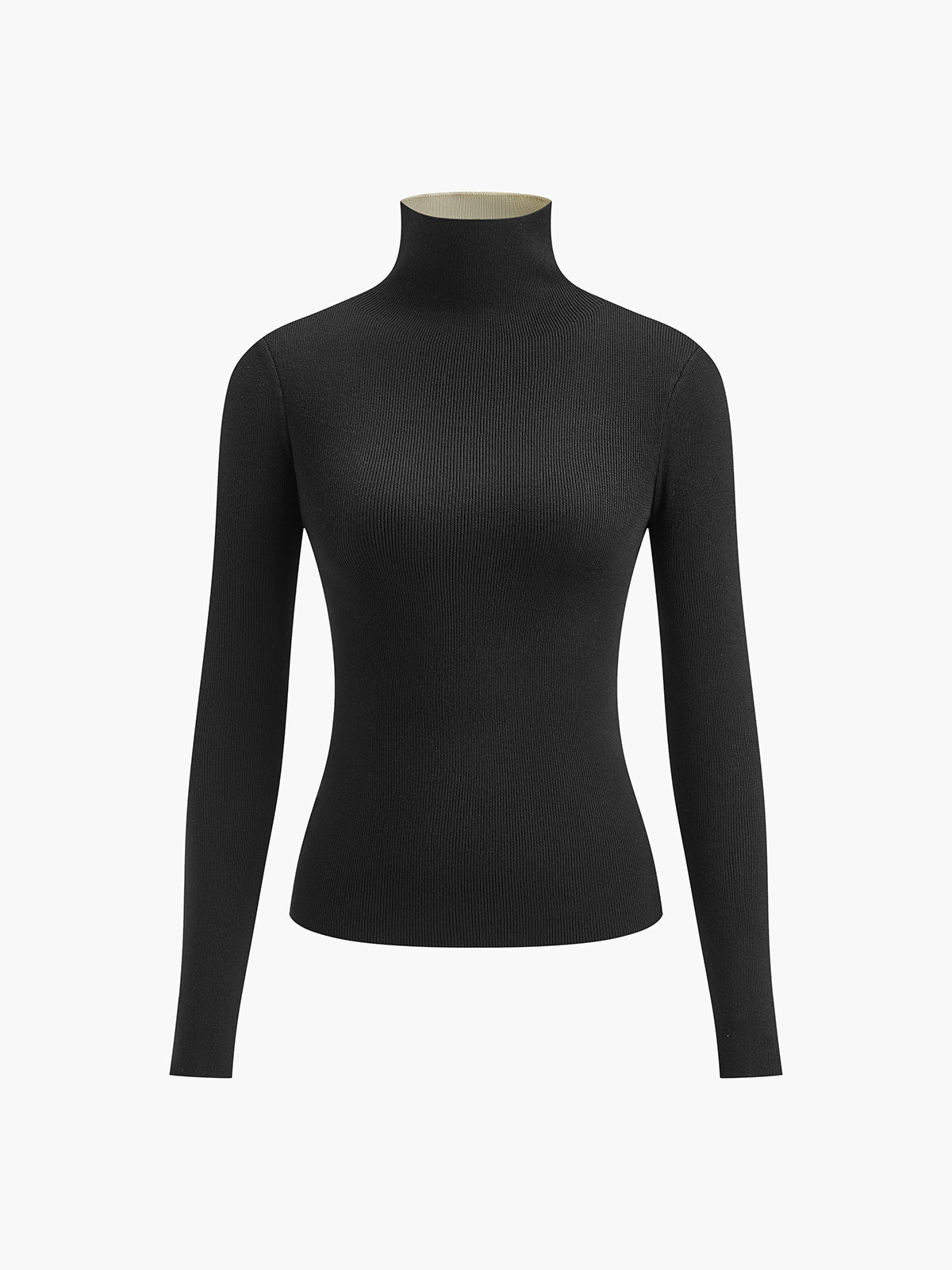 Sienna Gebreide Top | Dames tweekleurige dubbelzijdige top met lange mouwen
