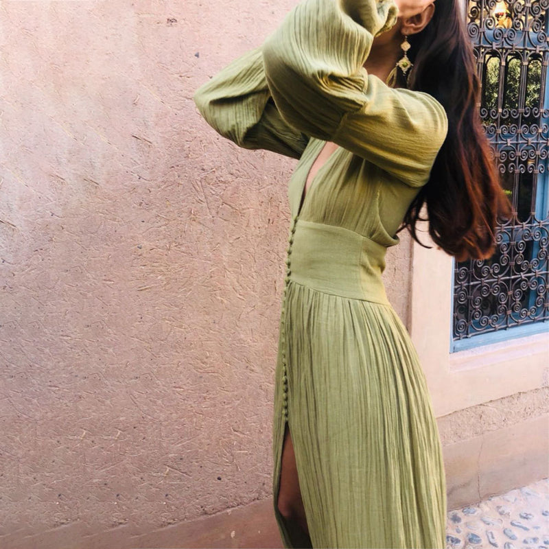 Sierra - Lange Boho V-hals Maxi Jurk