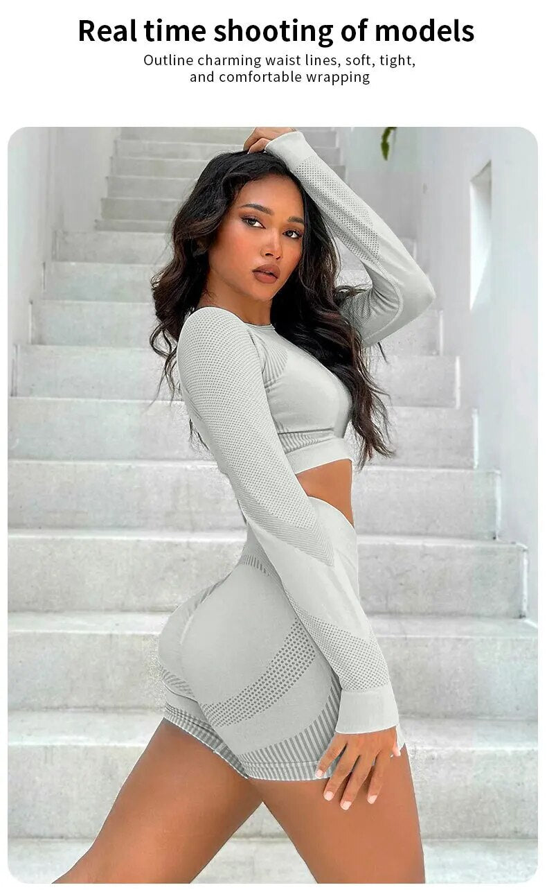 Lianne - Yoga/Sportset Lange Mouw Sportkleding 2St