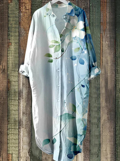 MM | Midi-jurk met knoopjes en bloemenprint