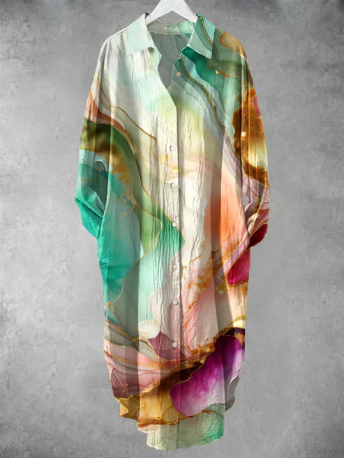 MM | Midi-jurk met knoopjes en bloemenprint