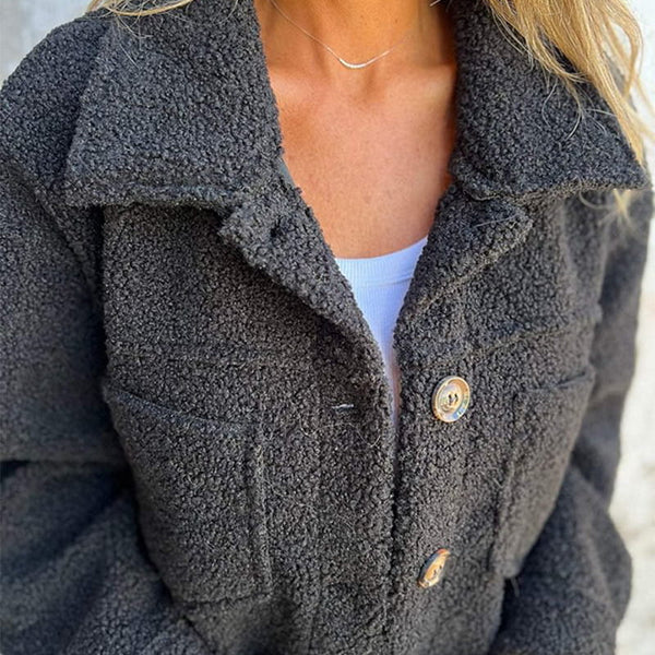 Kaylee Fleece Herfstjas Dames | Korte Jas met Reverskraag en Tijdloze Snit