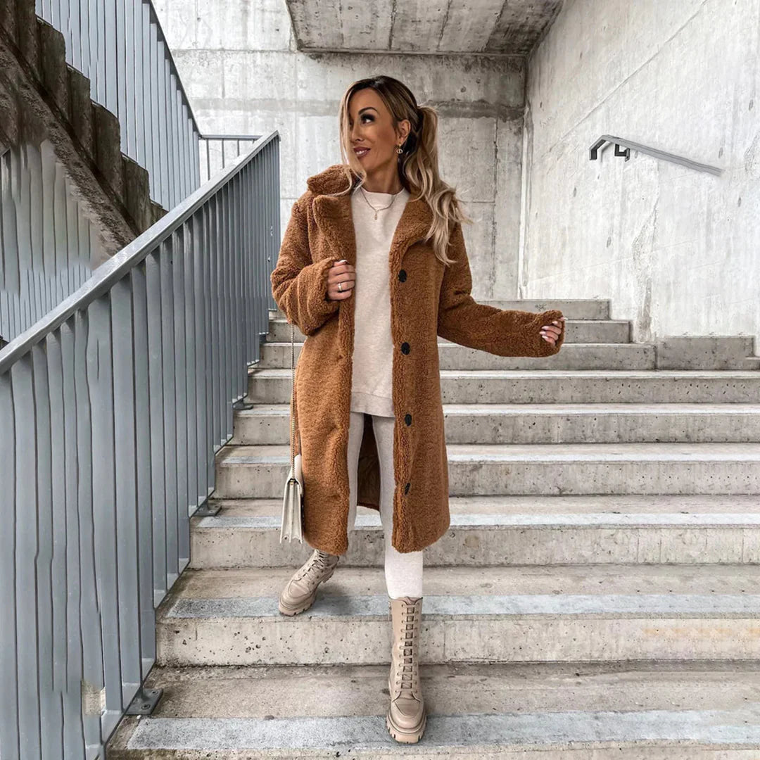 Lange Teddy Jas | Dames winterjas met luxe uitstraling en ultieme warmte