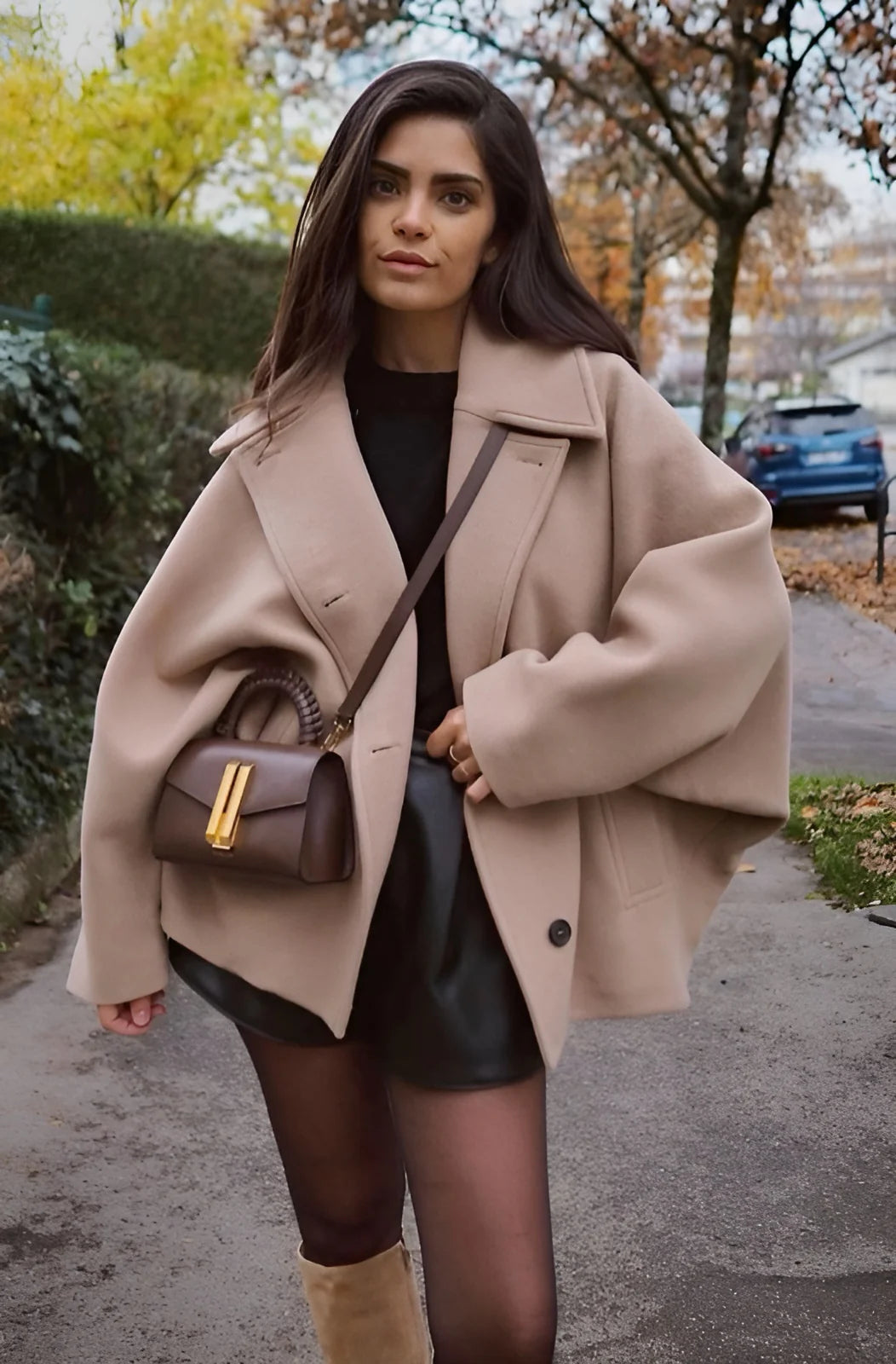 Trendy ruimvallende wollen jas
