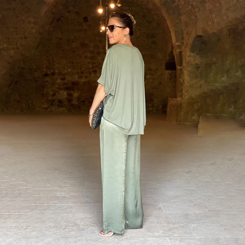 Tyrell - Elegante Oversized Tweedelige Set Met V-Hals