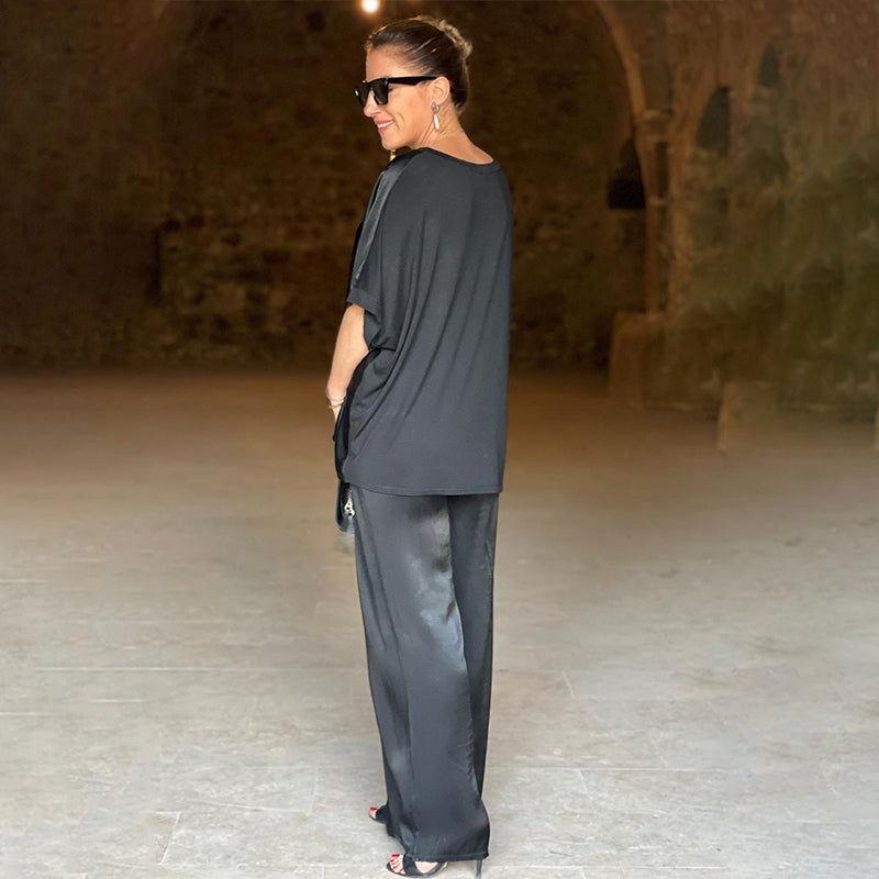 Tyrell - Elegante Oversized Tweedelige Set Met V-Hals