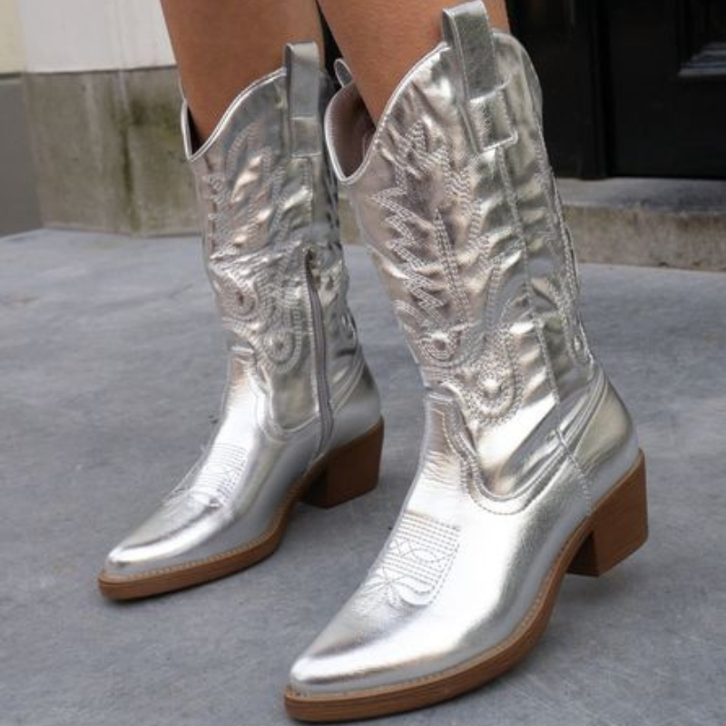 Valerie - Cowboylaarzen dames metallic