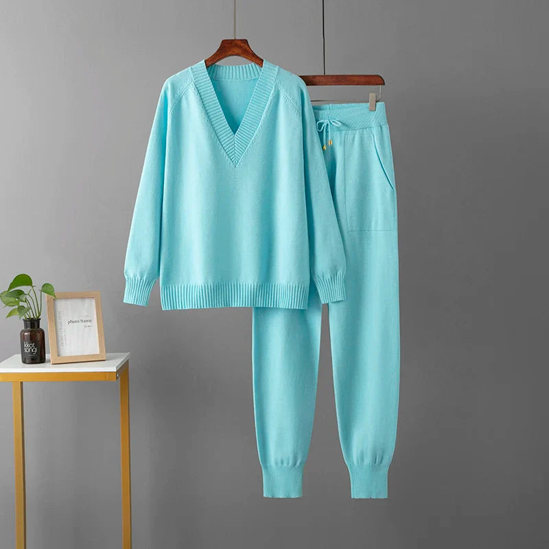 Valina set dames | Luxe casual set met trui en broek in comfortabele pasvorm