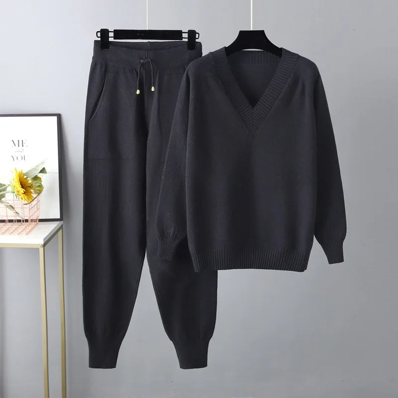 Valina set dames | Luxe casual set met trui en broek in comfortabele pasvorm