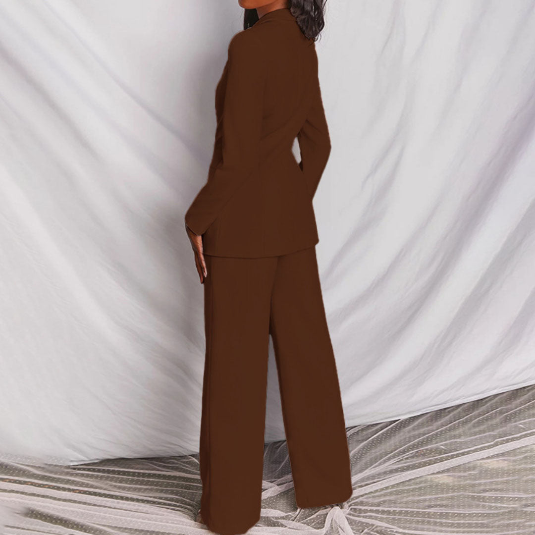 Blazer- en Pantalonset Dames – Getailleerd en Professioneel Design