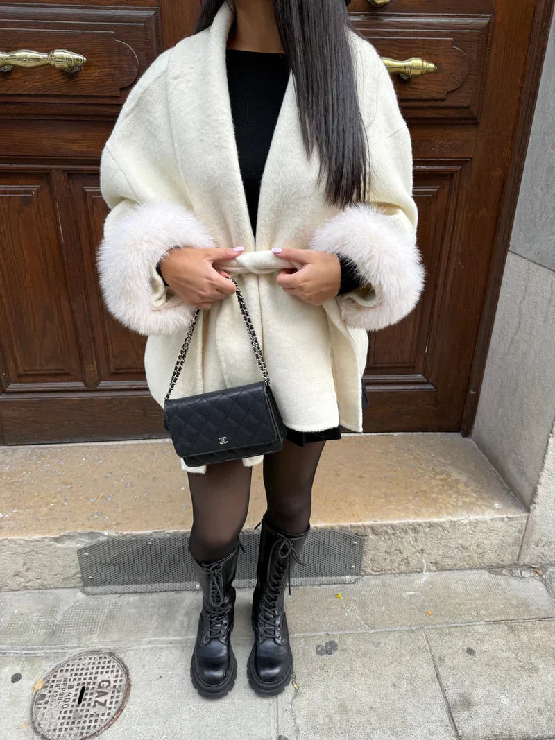 Faya Jas Dames | Dames Winterjas met Faux Fur en Elegante Tailleceintuur