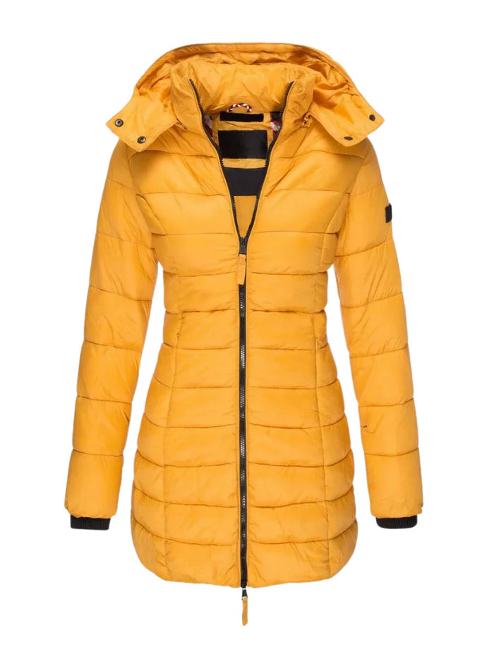 Lange Winterjas | Dames jas met getailleerd design en waterafstotende stof