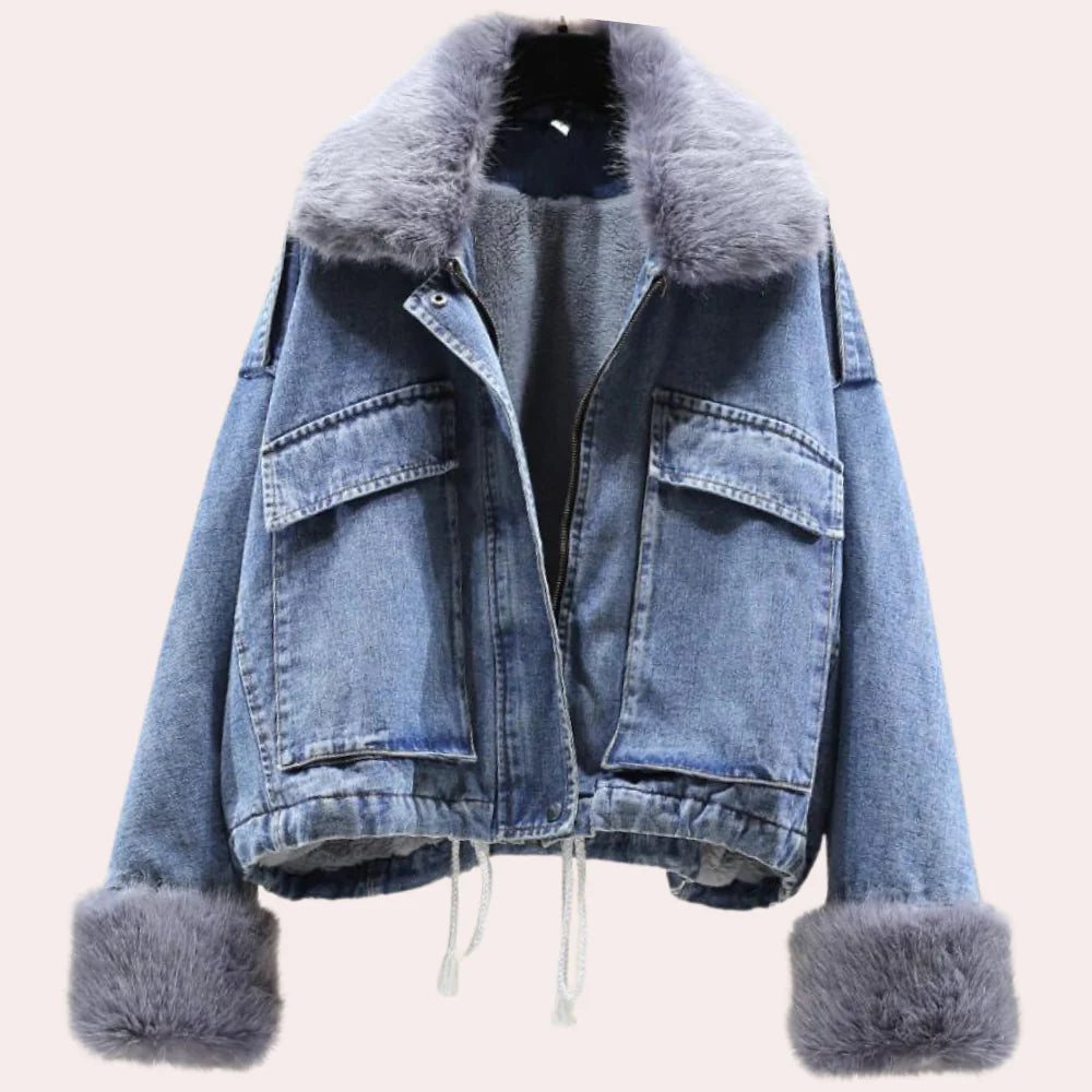 Denim Luxe | Dames Winterjas met Faux Fur en Moderne Pasvorm