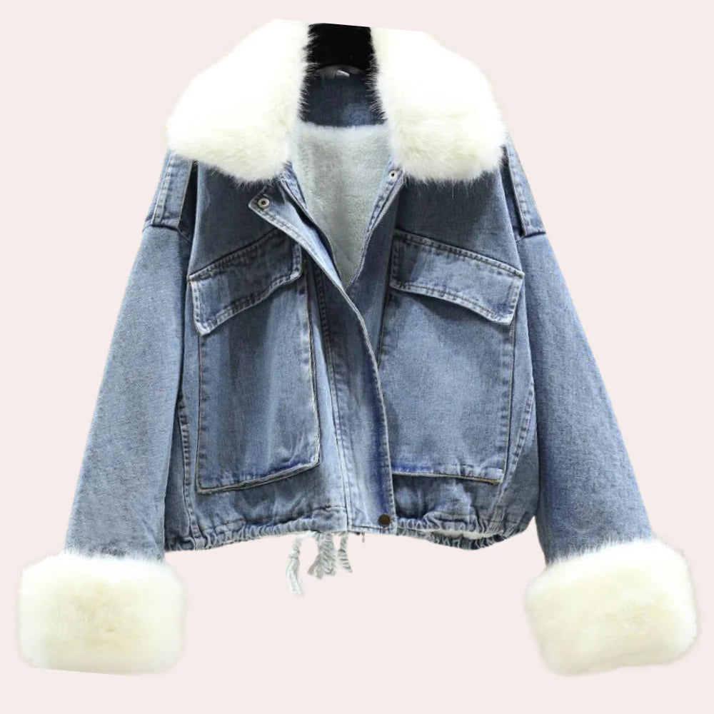 Denim Luxe | Dames Winterjas met Faux Fur en Moderne Pasvorm