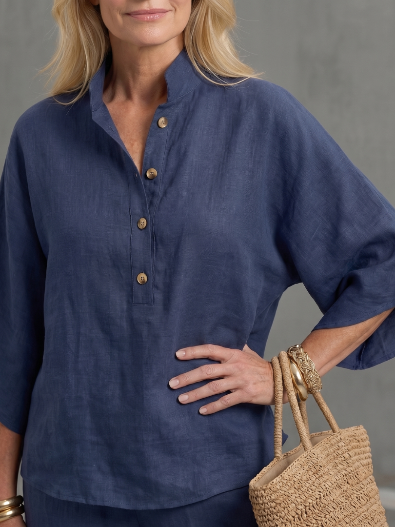 Dames Getailleerde Set – Geschikt voor Casual en Dagelijks Gebruik, Met Knopen, Ideaal voor Lente en Zomer