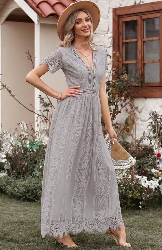 Marieke | Vrouwen Maxi Jurk met Kanten Detail – Elegant, Tijdloos en Chic