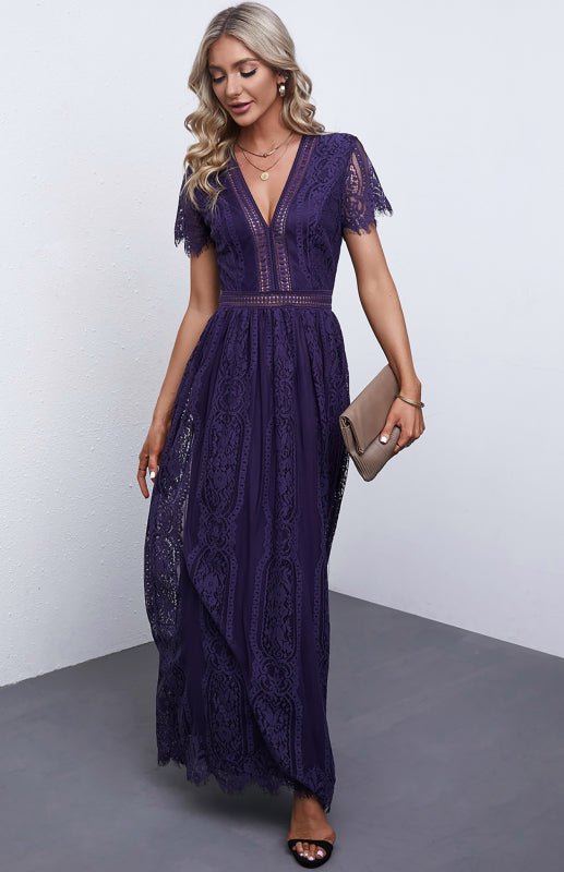 Marieke | Vrouwen Maxi Jurk met Kanten Detail – Elegant, Tijdloos en Chic