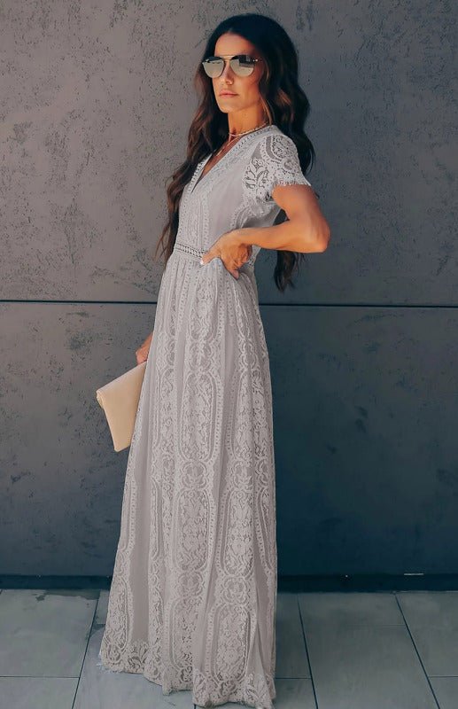 Marieke | Vrouwen Maxi Jurk met Kanten Detail – Elegant, Tijdloos en Chic