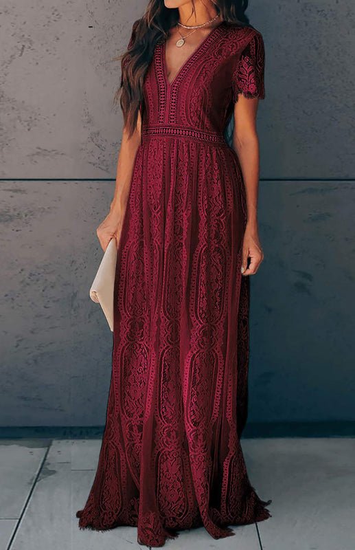 Marieke | Vrouwen Maxi Jurk met Kanten Detail – Elegant, Tijdloos en Chic