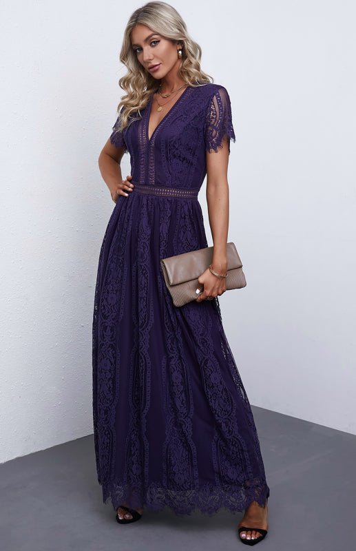 Marieke | Vrouwen Maxi Jurk met Kanten Detail – Elegant, Tijdloos en Chic