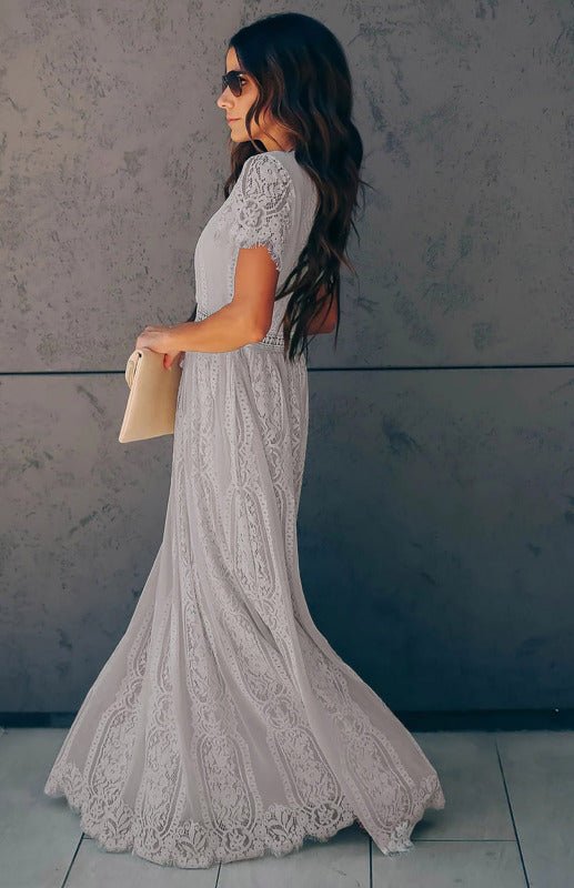 Marieke | Vrouwen Maxi Jurk met Kanten Detail – Elegant, Tijdloos en Chic