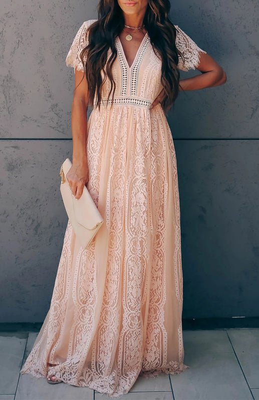 Marieke | Vrouwen Maxi Jurk met Kanten Detail – Elegant, Tijdloos en Chic
