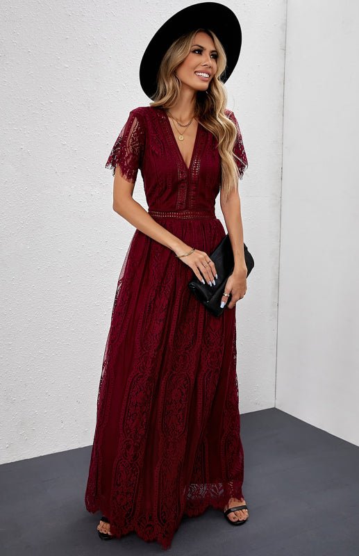 Marieke | Vrouwen Maxi Jurk met Kanten Detail – Elegant, Tijdloos en Chic