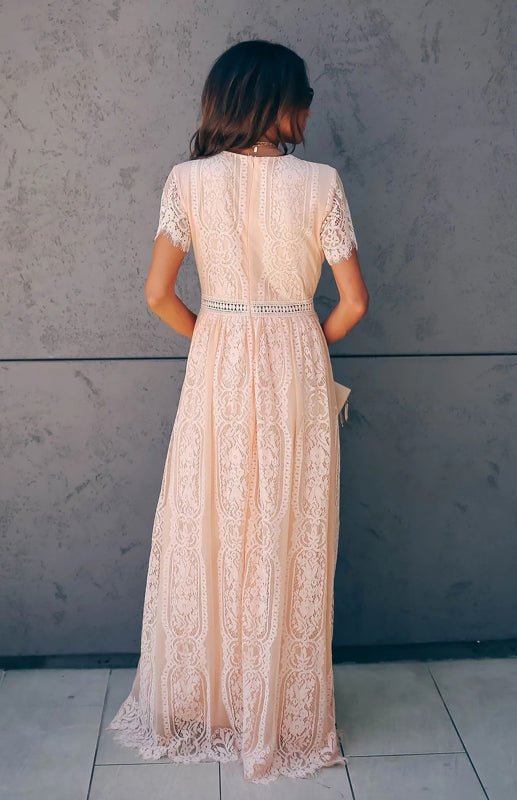 Marieke | Vrouwen Maxi Jurk met Kanten Detail – Elegant, Tijdloos en Chic