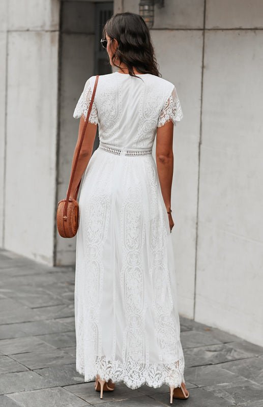 Marieke | Vrouwen Maxi Jurk met Kanten Detail – Elegant, Tijdloos en Chic