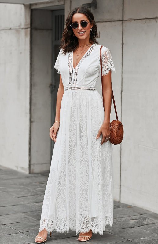 Marieke | Vrouwen Maxi Jurk met Kanten Detail – Elegant, Tijdloos en Chic