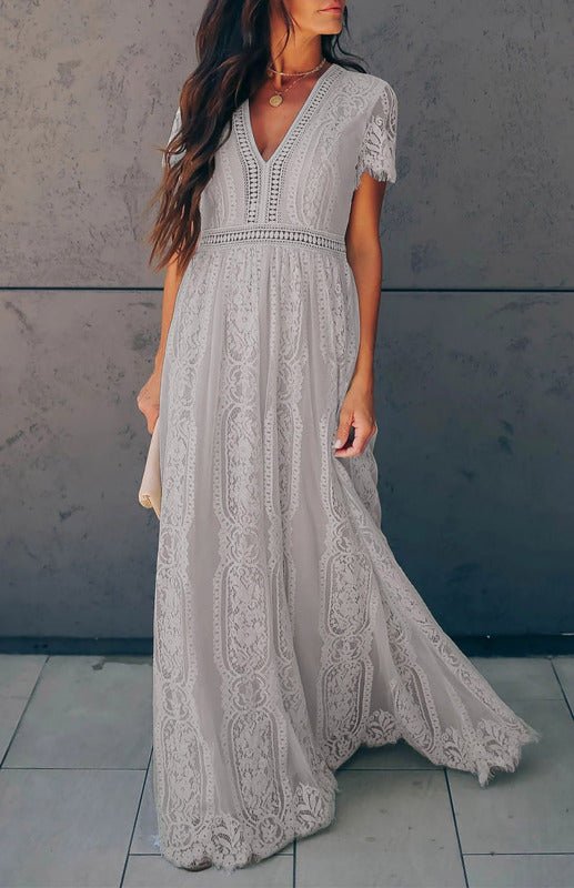 Marieke | Vrouwen Maxi Jurk met Kanten Detail – Elegant, Tijdloos en Chic