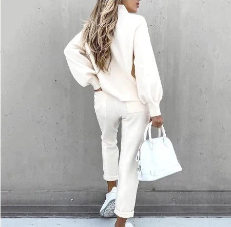 Dames Relaxed Fit Huispak - Zachte Loungewear Set, 2-delig Thuispak voor Lounge en Casual