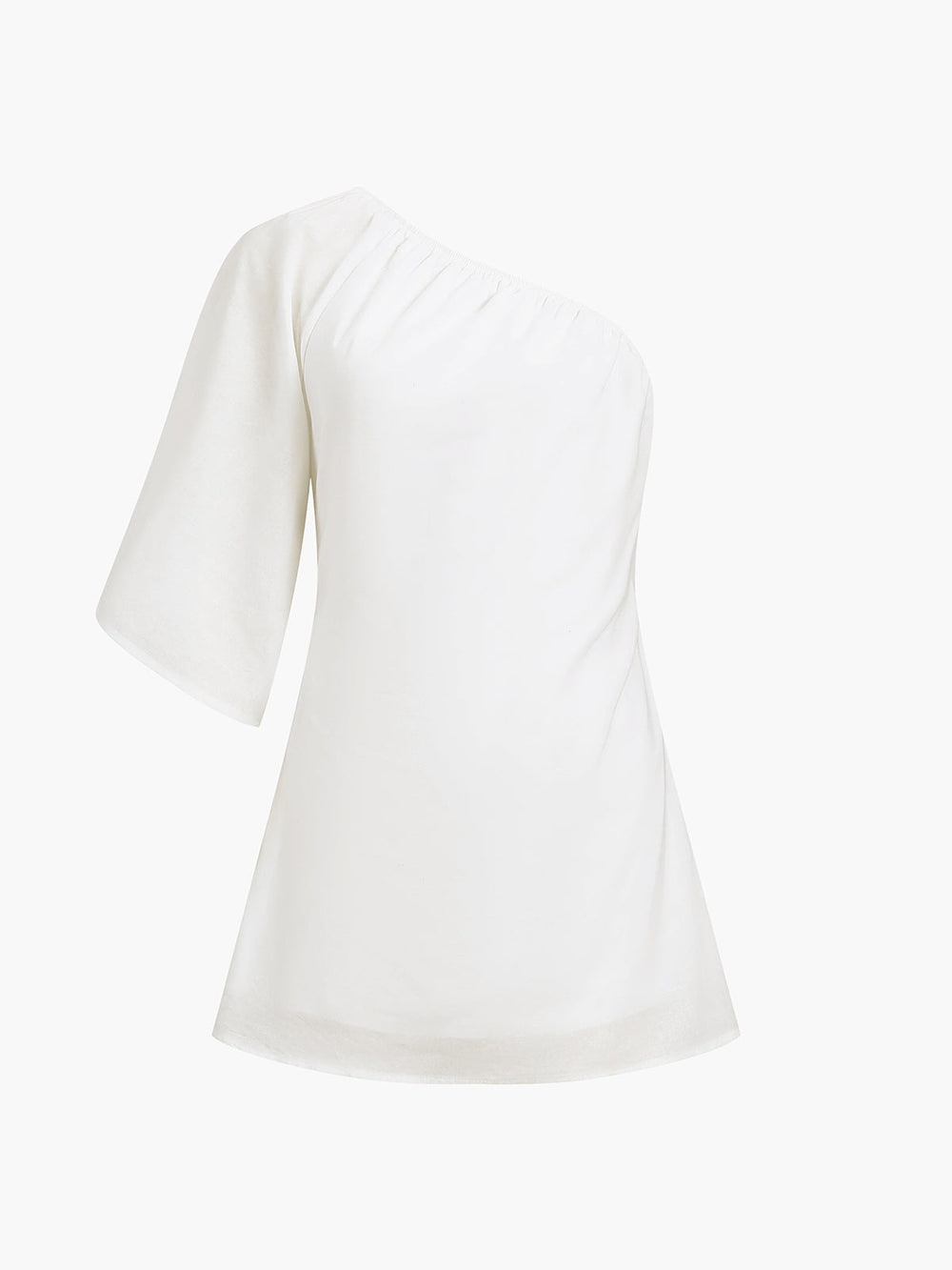 Zanna - Katoen Linnen One Sleeve Korte Jurk