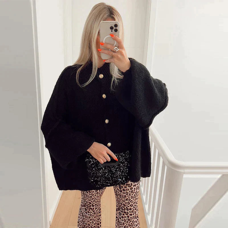 Zara - Oversized Cardigan Met Gouden Knopen