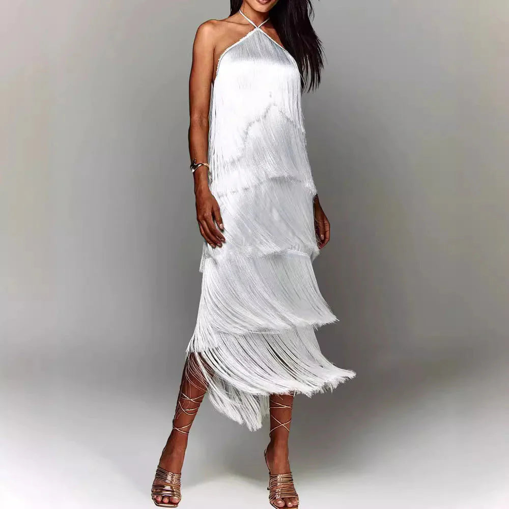 Zarina - Fringe Maxi Jurk