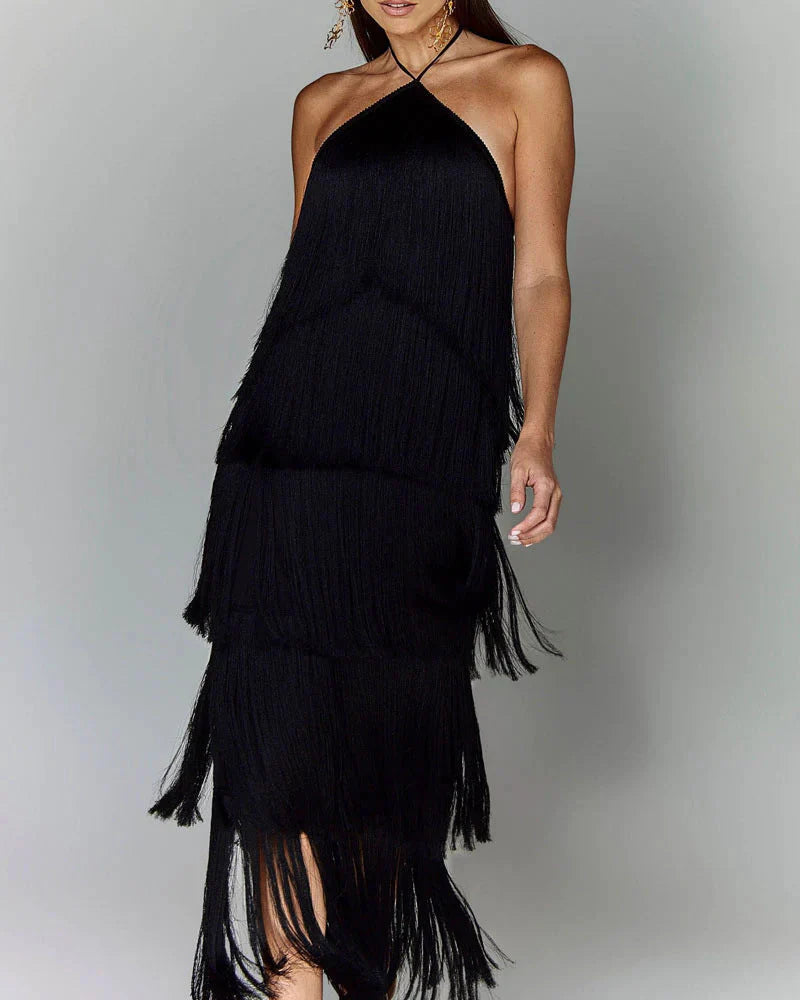 Zarina - Fringe Maxi Jurk